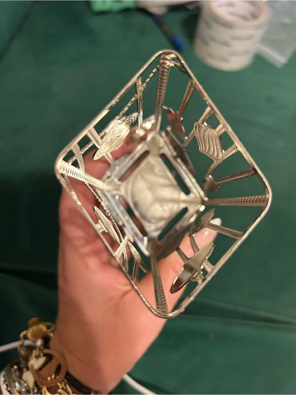 BATH BODY WORKS CHROME GLITTER ORNAMENTS GENTLE FOAMING HAND SOAP SLEEVE HOLDER